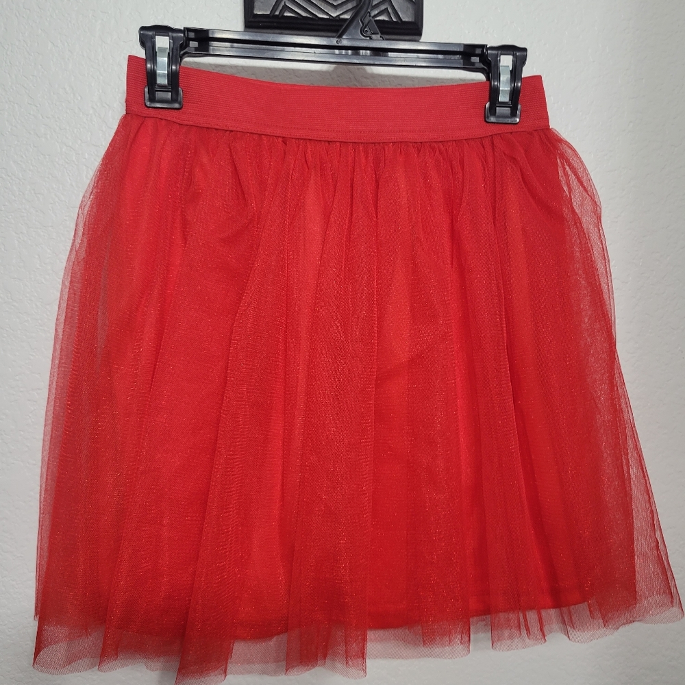 Valentine's Red Sparkle tulle skirt, Small